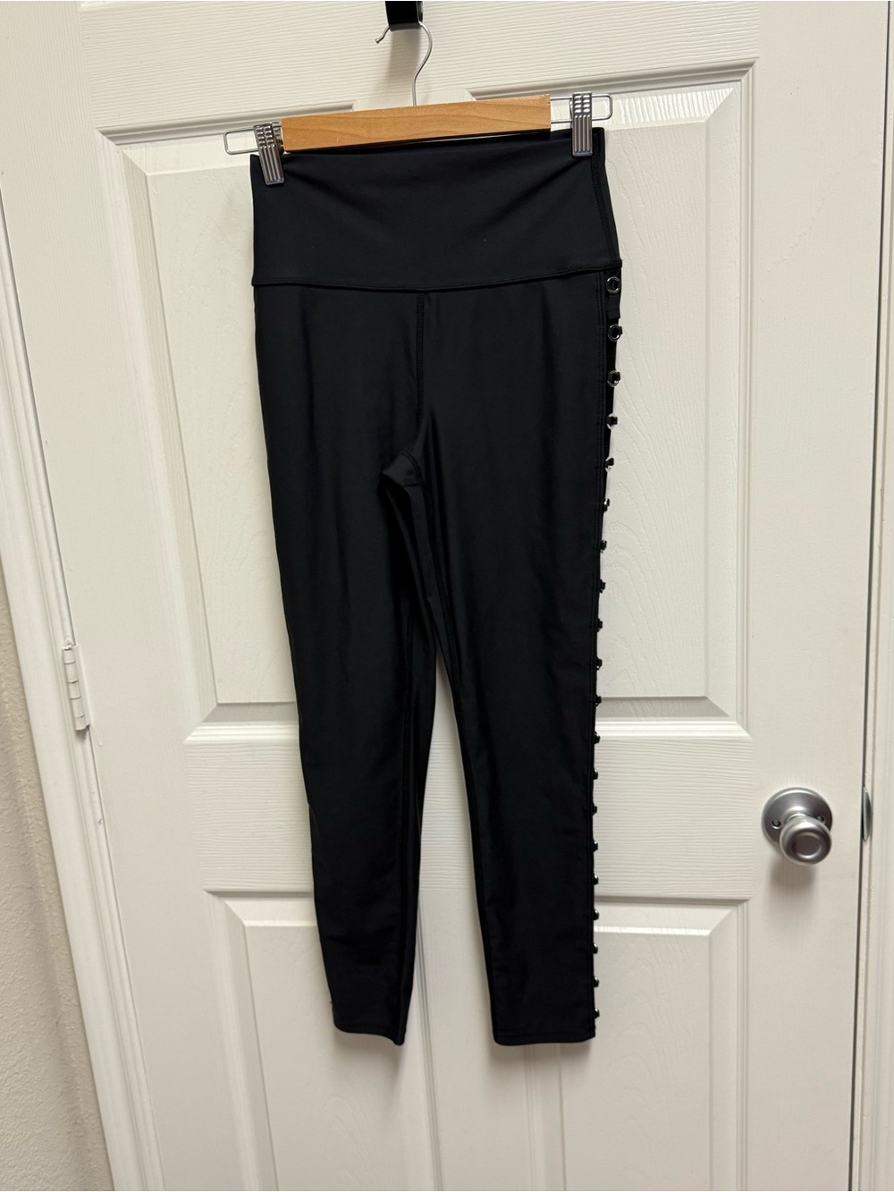 Carbon38 Black and Silver Cut Out Leggings